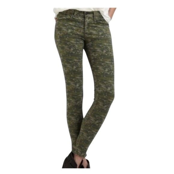 Rag & Bone Camo Jeans Womens 27 Skinny Stretch Green Digital Camouflage Grunge - Picture 1 of 10